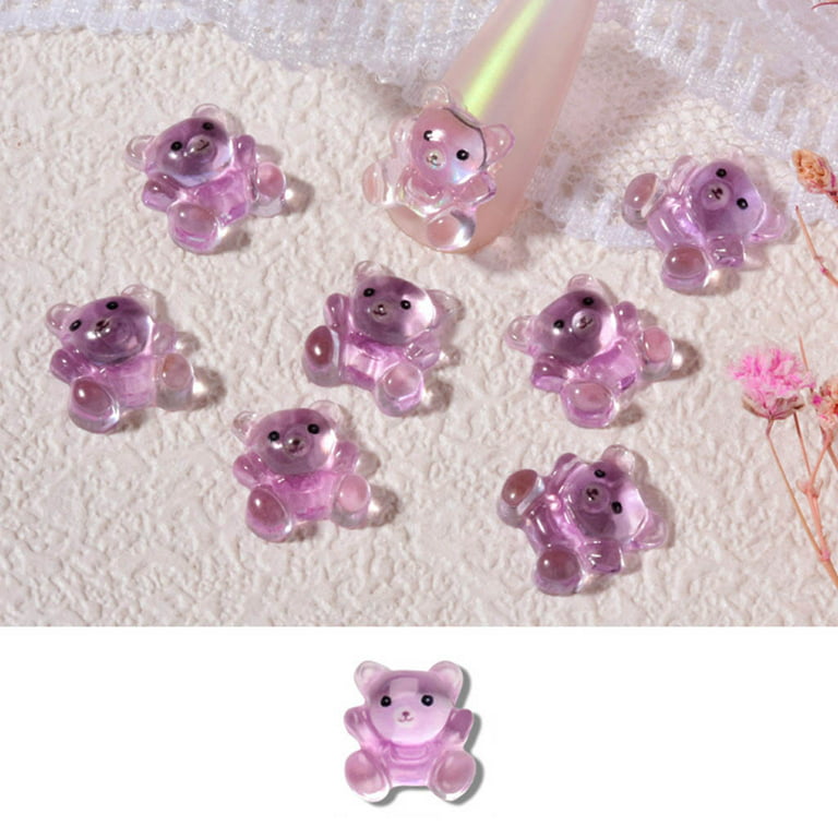 3d Bear Nail Charms Gummy Candy Nail Charms Colorful 3d Cute - Temu