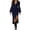 Navy, variant on Women Going‑Out Collared Half‑Zip Lantern Long Sleeve Slit Maxi Dress Fall