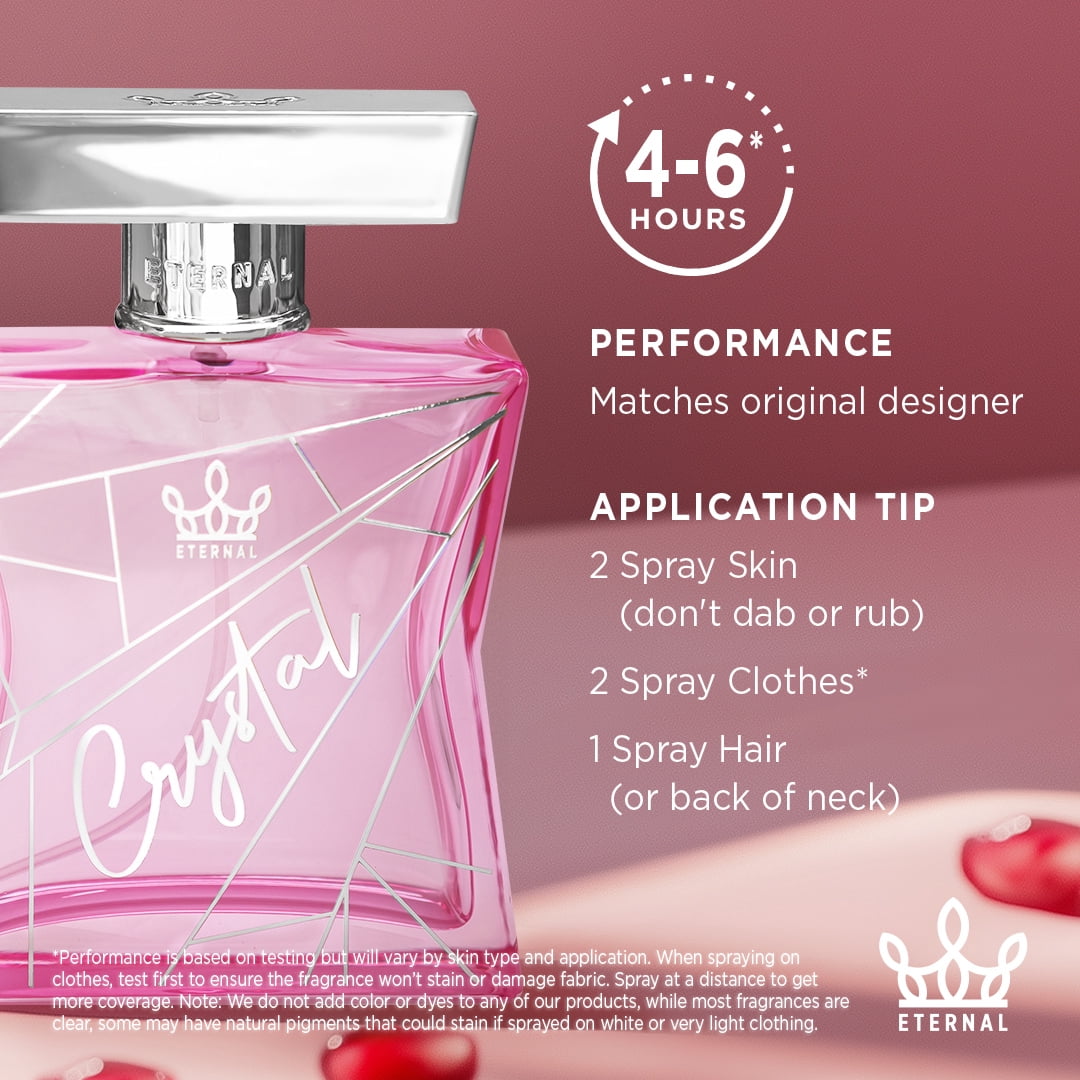 Eternal Fragrance CRYSTAL, Fresh Fruity Floral Eau de Parfum, Inspired by Bright Crystal Perfume for Women, 3.4 oz (100ml) Spray