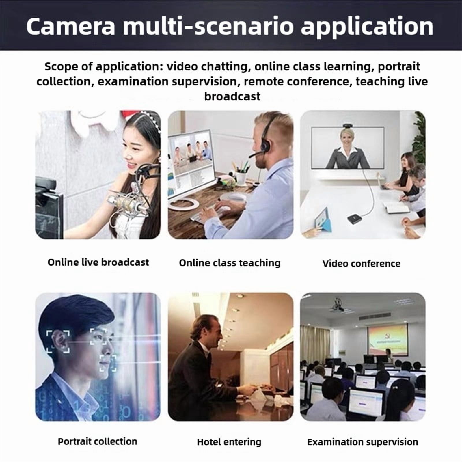 1080P HD Webcam USB Network Camera with Built-in Microphone Web Camera for Laptop Desktop Video Conference Online Meeting