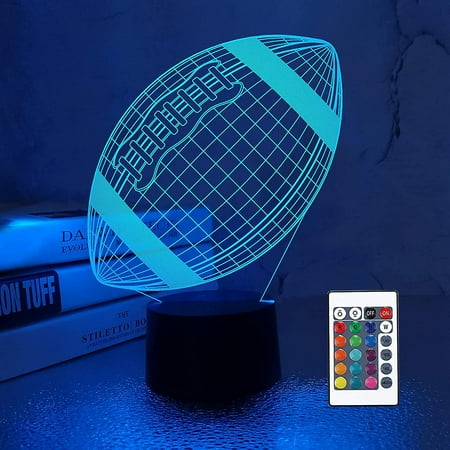 

Shxx Kids 3d American Football Night Light Optical Illusion Rugby Lamp With 16 Colors Changing Remote Birthday Xmas Valentine s Day Gift Idea For Spo