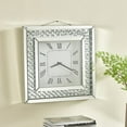thumbnail image 3 of Maklaine 20" Square Contemporary Clear Crystal Frame Wall Clock, 3 of 4