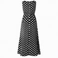 thumbnail image 4 of NIEWTR Women's Summer Midi Dress Sleeveless Polka Dot A Line High Neck Sundress Casual Long Outfits(Black,XL), 4 of 5