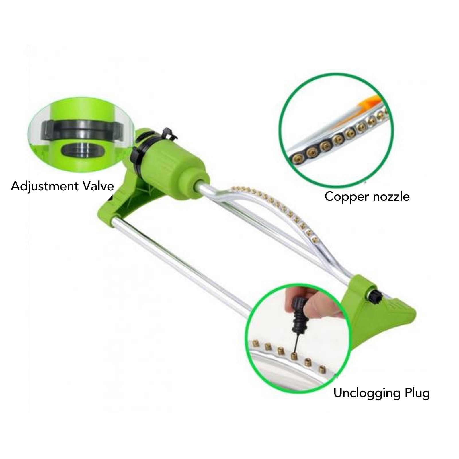 BIMZUC 17-Hole Adjustable Lawn Oscillating Sprinkler, Automatic Oscillating Water Sprinkler for Garden (18.1 inches / 46 cm)