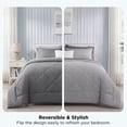 thumbnail image 2 of U by Bedsure Queen Comforter Set, 7 Pieces Bed in a Bag, Reversible Lightweight Bedding Set, Gray, 2 of 7