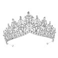 thumbnail image 1 of Tiara de boda, tocado nupcial, corona de regalo, diadema elegante, diadema con corona, diadema para banquete nocturno, fiesta de graduación para mujer Estilo B Plata, 1 of 7