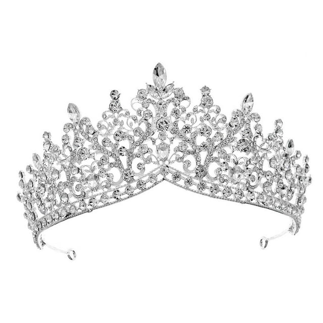Tiara de boda, diadema, diadema, amuleto, regalo, corona de princesa, diadema con corona Estilo B Plata