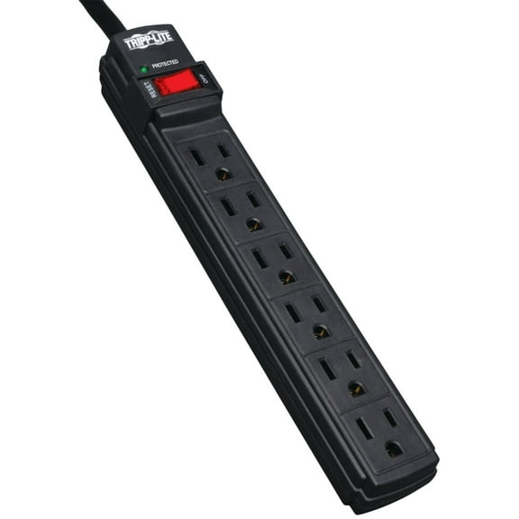 Tripp Lite by Eaton Protect It! 360-Joules Surge Protector, 6 Outlets, 6-Ft. Cord, Black, TLP6BPT