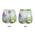 thumbnail image 5 of Lsque Purple Butterfly On Wild Printed Women's Running Shorts with Liner Pockets,Elastic Quick Dry Workout Athletic Gym Yoga Shorts,Womens High Waist Shorts-, 5 of 9