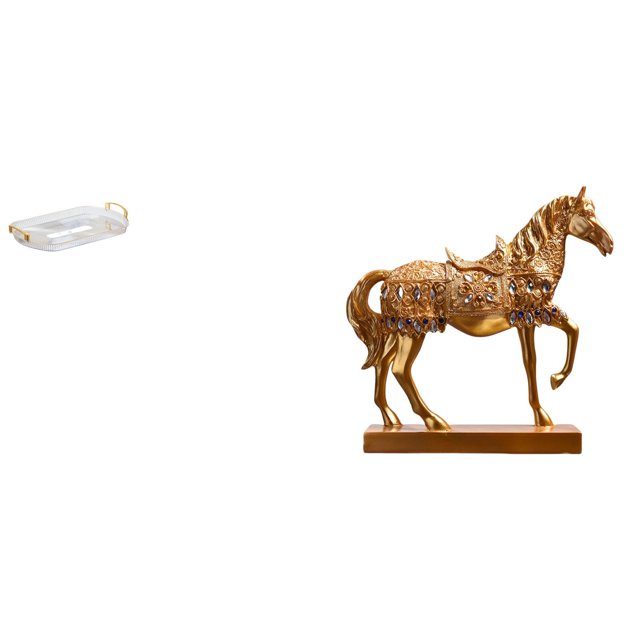 Bandeja De Tocador Rectangular Nórdica Y Organizador De Esculturas De Caballo Para Comedor, Oficina, Hogar, Dormitorio, Decoración De Almacenamiento De Encimera