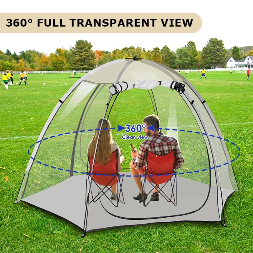 MAXVINI Transparent Sports Tent, Large Instant Waterproof Tent, UVproof Outdoor 360 Full-View for Sports, Outdoor, Backyard, Patios