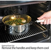 Cristel Strate L Stainless Steel Stockpot with Flat Glass Lid and Removable Handles, 5.6 Quart