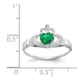 thumbnail image 3 of 14K White Gold Ring Band Themed (05) May Cubic Zirconia CZ Green, Size 9, 3 of 5