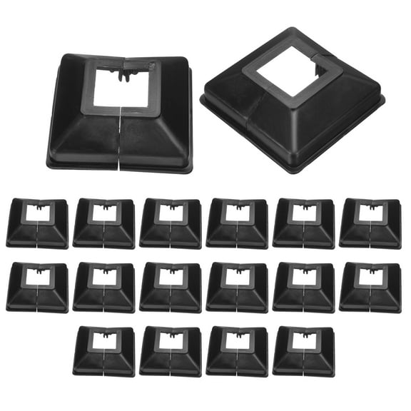 24 Pack Post Base Cover, 3.5x3.25 (Internal Size 1.25x1.25) Split Style Post Skirt, Porch Column Wrap for Post Fence Deck Cable Railing Baluster Stair Rails, Black