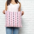 thumbnail image 4 of White Pink Striped Throw Pillow Cover Simple Black Bows Red Bow Cotton Linen Cushion Cover Throw Pillow Case with Invisible Zipper for Couch Sofa Bed Chair Car 26x26 Inch, 4 of 7