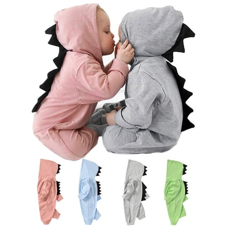 

WIBACKER Newborn Baby Boy Girl Dinosaur Hooded Romper Outfits Halloween Christmas Party