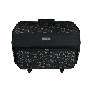 Collapsible Rolling Scrapbook & Featherweight Case, Black & Floral