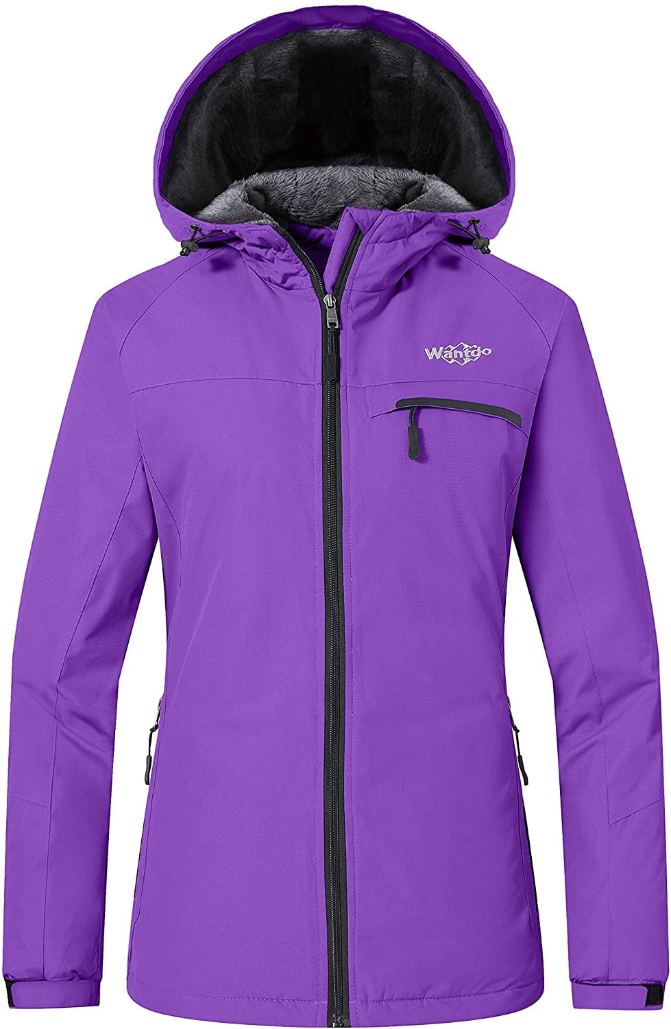 Wantdo Women's Mountain Waterproof Ski Jacket Windproof Snowboarding Jackets Warm Winter Snow Coat Fleece Raincoat