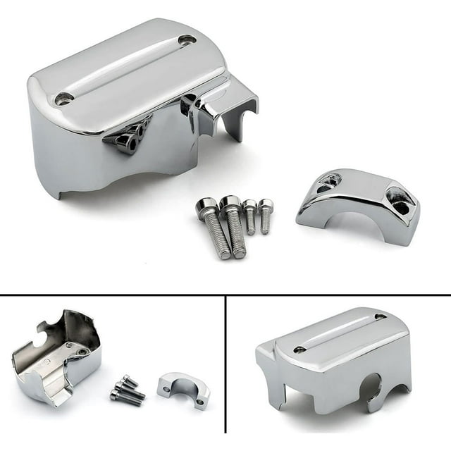 Becaristey Brake Fluid Master Cylinder Cover Brake Master Cylinder Cover Silver Brake Pump Cover 1Set