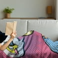 thumbnail image 3 of LOL Soft Flannel Fleece Throw Blanket, Laughing out Loud Woman with Closed Eyes Pop Art Young Lady and Comic Speech Bubble, Cozy Plush for Indoor and Outdoor Use, 50" x 60", Multicolor, by Ambesonne, 3 of 5