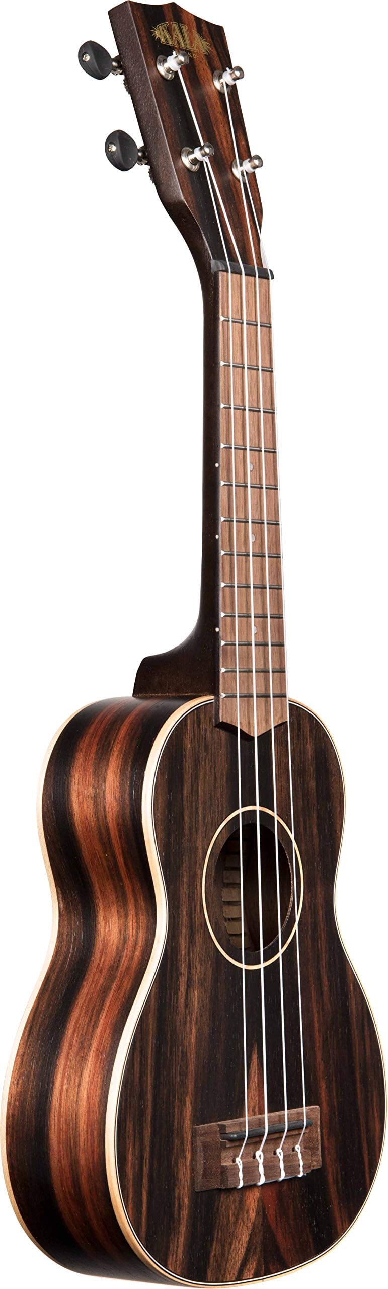 Kala KA-EBY-S Striped Ebony Soprano Ukulele Bundle with Hard Case, Tuner, Austin Bazaar Instructional DVD, and Polishing Cloth