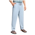 thumbnail image 6 of Kureaily Men's Casual Cotton And Linen Drawstring Pants, 6 of 8
