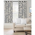 thumbnail image 2 of Navy Blue Leaves Blackout Curtains for Bedroom/Living Room, Thermal Insulated Kitchen Curtains, Vintage Summer Botanical Farmhouse Rustic Grommet Darkening Window Treatment Drapes 52"x63"x2, 2 of 8