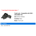 thumbnail image 2 of Trunk Lock - Compatible with 2002 - 2005 BMW 745Li 2003 2004, 2 of 2