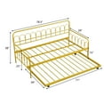 thumbnail image 6 of Yardi Yard Twin Size Golden Metal Daybed with Trundle and Lockable Wheels-Twin Size,, 6 of 11
