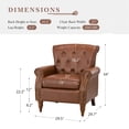thumbnail image 4 of Tina's Home Mid-Century Accent Armchair Wingback Set of 2 with Wooden Tapered Legs & Upholstered Cushion for Home Living Room, Brown, 4 of 8