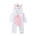 thumbnail image 1 of ITFABS Baby Spring Romper, Long Sleeve Patchwork Ears  Horn Hoodie Back Wings Romper, 1 of 8