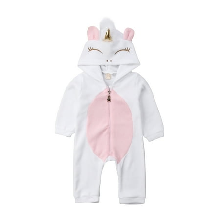 

ZQC Baby Spring Romper Patchwork Ears Horn Hoodie Back Wings Romper