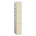 thumbnail image 3 of Salsbury Industries B1352599 3 in. Triple Tier Unassembled Plastic Locker, Gray - 12.75 x 18 x 24.31 in., 3 of 3