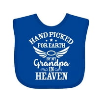 Inktastic Handpicked for Earth by My Grandpa in Heaven Angel Wings Boys or Girls Baby Bib