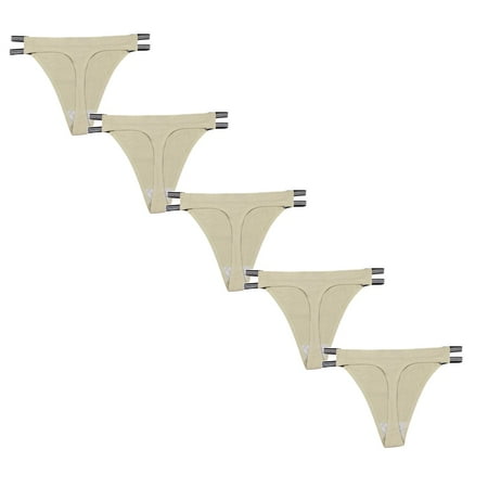 

Womens Underwear Brief Medium Waist Ice Silk Traceless Thread Cotton Crotch High Split Elastic Panties5PC
