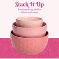 thumbnail image 6 of Paris Hilton Round Ceramic Bowl Set, Durable Stoneware Mixing and Serving Bowls for Kitchen, Pink, 3-Piece Set, 6 of 7
