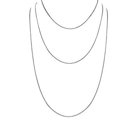 3 Silver Plated Chains - 925 Sterling Silver Pendant Chains for Women, Set of Three (16, 22 and 30 inch)