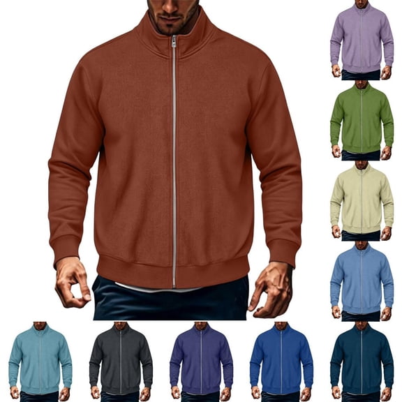 Bxsruta Mens Athletic Track Jacket Full Zip Workout Jacket Running Workout Sweatshirt Casual Outerwear