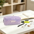 thumbnail image 4 of PYURTEP Pencil Case Glittery Rhombus Pattern Pencil Pouch Large Capacity Pencil Bag Portable Zipper Pouch for Stationery, School, Office, 4 of 7