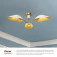 thumbnail image 3 of SF550332WHAG-Alora Lighting-Oscar - 3 Light Semi-Flush Mount-7 Inches Tall and 31.75 Inches Wide-Aged Gold/White Finish, 3 of 7