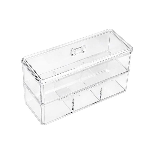Small Jewelry Box Desktop Organizing Transparent Stackable Dustproof Rectangular Storage Box, Used for Storing Jewelry, Cotton Swabs, Etc., Keeping Your Space Clean and Stylish Jewelry Box Organizer