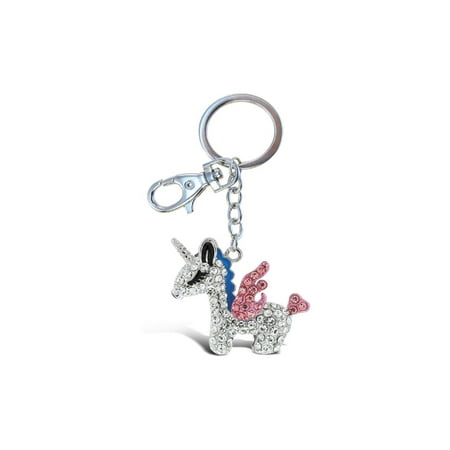 Aqua79 Crystal Charm Keychain, Rhinestone Silver Women Key Ring -