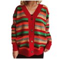 thumbnail image 2 of LOVZFMLL Cardigan pour Femmes, Chandail Rayé, Veste Cardigan à Boutons, 2 of 5