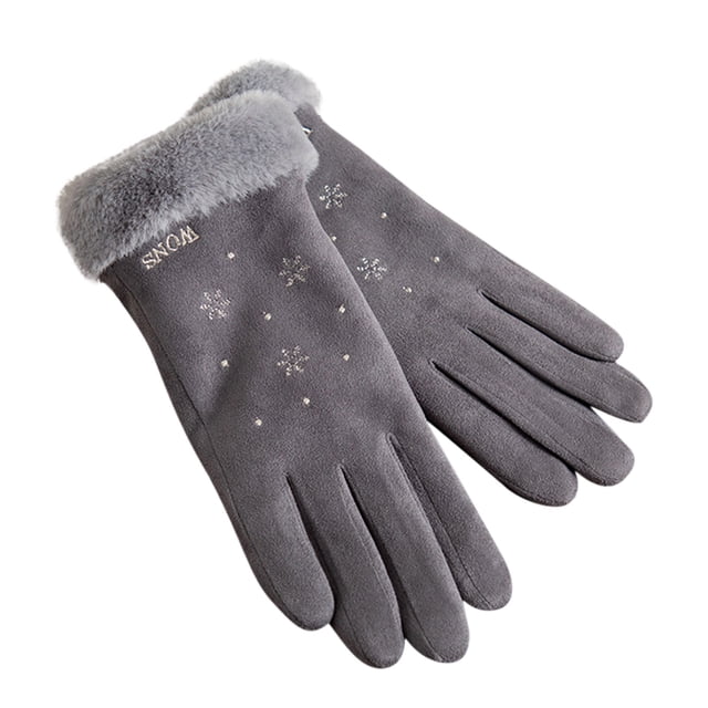 Ladies Fashion Warm Gloves for Outdoor Riding Driving Soft Touchscreen NonSlip Winter Handwear with Stylish Bow Design