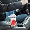 thumbnail image 4 of Yayeee 30oz Stainless Steel Tumbler with Straw and Handle Double-Wall Insulated Travel Water Bottle, Red Watermelon, 4 of 8