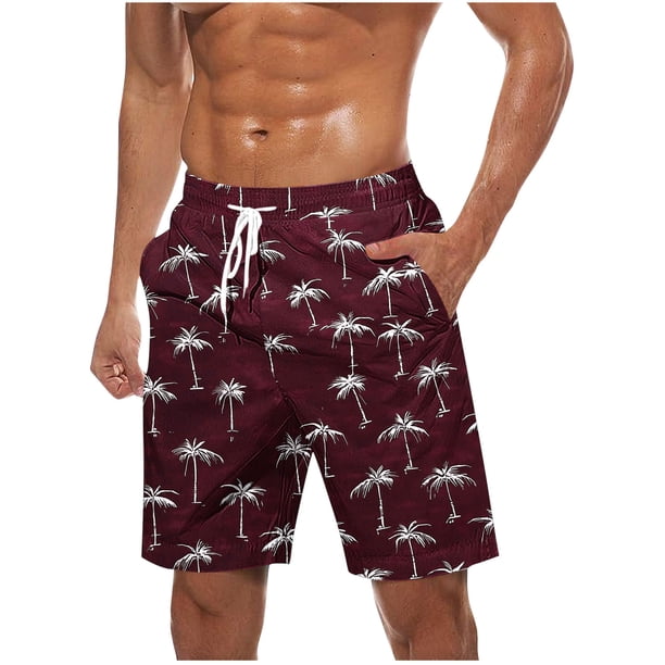 Pantalones Cortos Casuales para Hombre Imprimir con Bolsillos Pantalones de Playa de Cintura Elástica, Pantalones Cortos de Cintura Elástica para Hombre