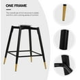thumbnail image 4 of Swivel Bar Stool with Low Back Set of 2, 26 Inch Counter Bar Height Stool Velvet Upholstered Armless Heavy Duty Bar Chair for Kitchen Island Dining Room, Green, 4 of 7