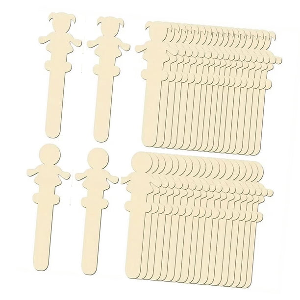 40 piezas de palitos de madera para manualidades, astillas de madera en , manualidades de caña para pintar, niños y adultos, rodajas de madera