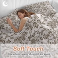 thumbnail image 5 of Farmhouse Brown Duvet Cover Set, Vintage Flower Leaf Botanical Plant Soft Duvet Cover Full Size Bedding Set 4 Pieces, 1 Quiltcover and 2 Pillowcases with Zipper, 1 Bed Sheet for All Seasons, 5 of 9