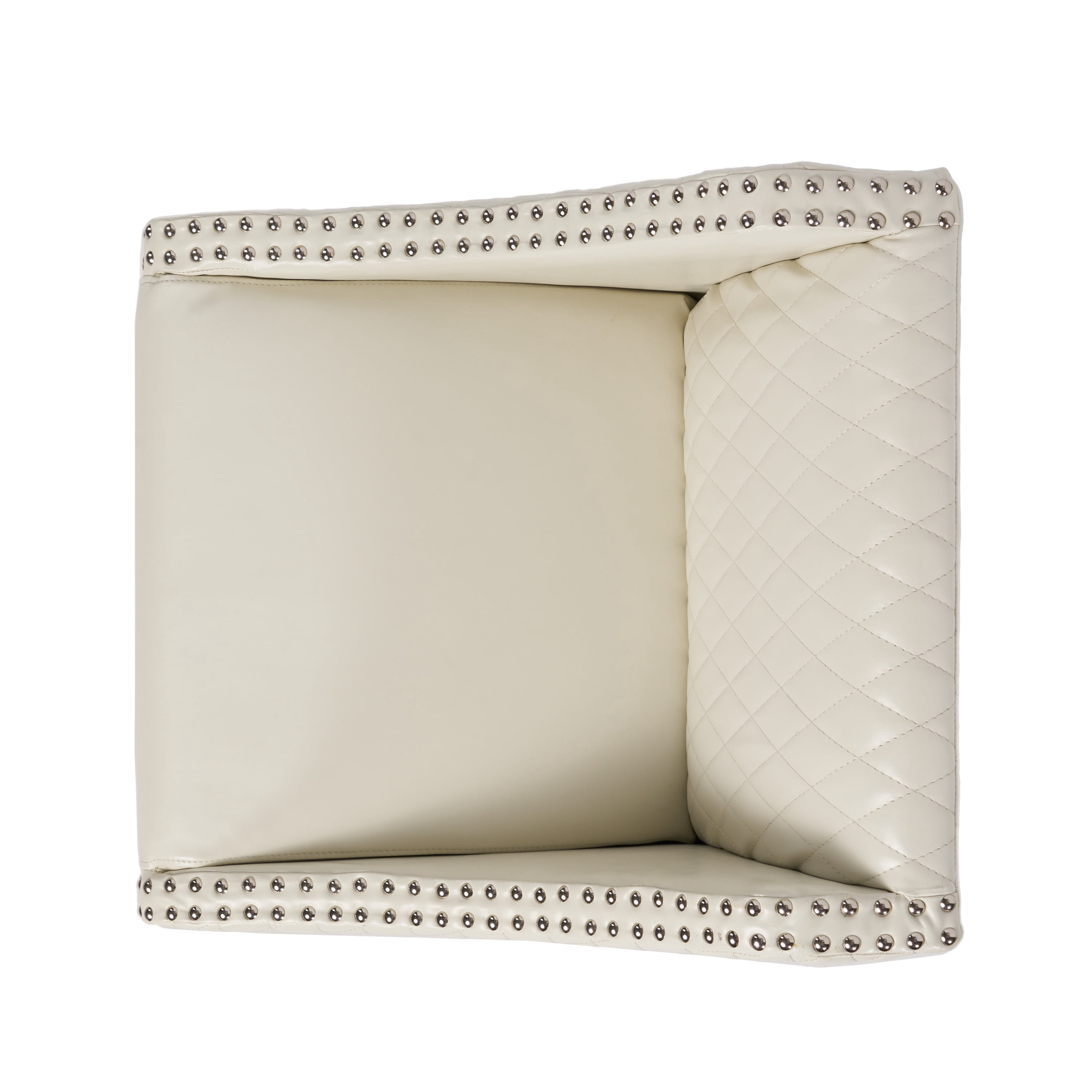 Noble House Eaton Barstool,Bonded Quilted Leather,Ivory